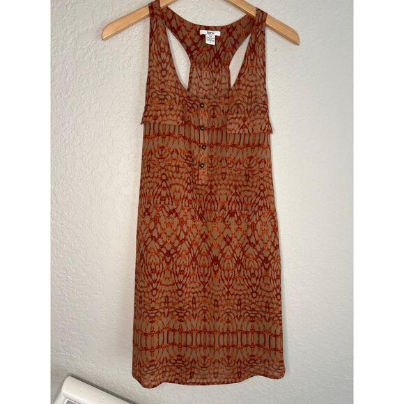 Bar III Copper Orange Racerback Mini Dress Summer Fall Boho Indie Beach Coverup - Picture 1 of 7